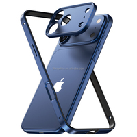 Accessoires de protection pour téléphone, coque hybride en silicone et métal aluminium pour iPhone 18Pro 12 13 14 16 Pro Max 16 Plus