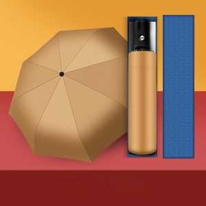 Parapluie pliable avec logo personnalisé, ouverture automatique, résistant au vent, poignée verrouillable, parapluie de voyage portable pour cadeaux d'affaires, <span class=keywords><strong>prix</strong></span> - Product Image 1