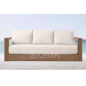 Set Divano <span class=keywords><strong>da</strong></span> Esterno Moderno e Lussuoso per Tutte le Stagioni, Mobili <span class=keywords><strong>in</strong></span> Teak per Patio, Divano Sezionale Impermeabile <span class=keywords><strong>da</strong></span> <span class=keywords><strong>Giardino</strong></span> e Soggiorno - Product Image 4