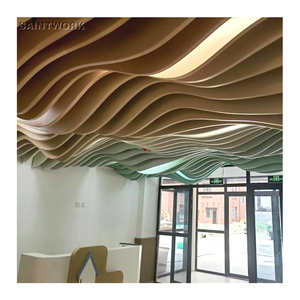 3D cong Trần lượn sóng kim loại nhôm Dải tấm Trần Hiện Đại hội trường khách sạn phòng khách cửa hàng trung tâm mua sắm thiết kế trần giả - Product Image 4
