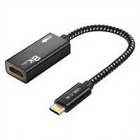 Câble USB 3.1 Type-C vers HDMI ULT-unite 4K 60Hz 0,2 m, boîtier en alliage d'aluminium plaqué or, extérieur tressé en PVC, blindage multiple