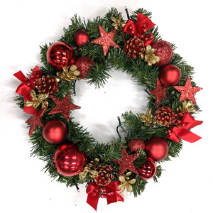 クリスマス用品 室内クリスマスデコレーション オーナメント ボール 松ぼっくり クリスマスリース ドア飾り用 - Product Image 1