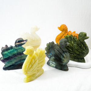 Carved Crystal <strong>Stone</strong> Swan Animal Crystal Carvings Yellow Xiuyu <strong>Jade</strong> Fluorite Natural Crystal Carving Animal Gemstones - Product Image 6