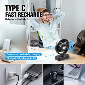 Ventilateur rechargeable à piles avec crochet de suspension pour <span class=keywords><strong>tente</strong></span>, voiture, camping-car, situations d'urgence et pannes de courant - Product Image 5