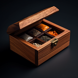 수제 친환경 나무 마살라 박스 유리 뚜껑 향신료 보관용 재활용 가능 소재 홈데코 맞춤형 색상 로고 - Product Image 6