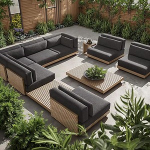 Teak Furniture Villa Leisure <b>Sofas</b> Patio Outdoor Furniture Wholesale High End Patio Outdoor Garden <b>Sofa</b> <b>Sets</b> - Product Image 4