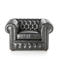 Juego de Sofás Chesterfield de Piel Genuina Italiana para Sala de Estar Muebles de Salón Sofá Chester Marrón