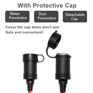 12-24V High Quality 6ft RoHS Certified 2*Female Cigarette Lighter <b>Car</b> Charger Male to Two Female Extension Cable for Automobile - Product Image 6