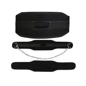 Hot Selling Comfortable Neoprene Gym Equipment Weighted Chain Waist Support Weightlifting Pull-up Dipping <b>Belt</b> With Chain - Product Image 1