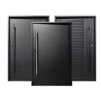 Porte d'entrée extérieure moderne en fer forgé avec verre diamant, isolation thermique, design classique, sécurité anti-effraction et anti-explosion