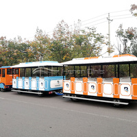 Train touristique sans rails commercial diesel et électrique avec wagons de passagers pour parc à thème