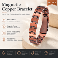 Joyería Magnética de Cobre Puro, Brazalete de Cadena con Imanes Visibles para Marcas de Joyería Personalizada al por Mayor