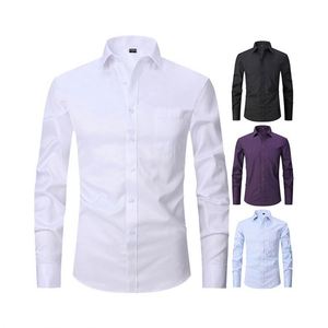 Design High Quality Polyester Buttons <b>Shirt</b> Fashion Long Sleeve Customized Wholesale L00 % Cotton Leisure Leather - Product Image 1