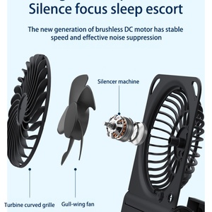 2024 Portable 4-Speed <b>USB</b> Desktop <b>Fan</b> 180 Degree Tilt Folding Desk <b>Fan</b> with Wind for Car RV Hotel Outdoor Use - Product Image 4