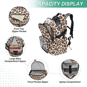Low Moq Anti Theft <b>Backpack</b> Leopard Waterproof Outdoor Hiking Student Sports Kids Custom Logo Laptop <b>Backpack</b> <b>with</b> PVC Pocket - Product Image 4