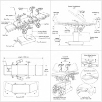 Table d'opération hydraulique réglable multi-positions pour la tête et le dos, lit chirurgical pour usage obstétrical, orthopédique et clinique