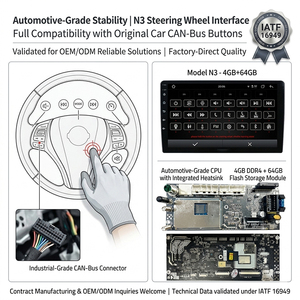 <span class=keywords><strong>Autoradio</strong></span> Android N3 9 pouces 11,5 pouces à bouton unique, 4 Go de RAM, 64 Go de ROM, Android 10.0, CarPlay, <span class=keywords><strong>GPS</strong></span>, DSP, IATF16949, LODARK Factory - Product Image 6