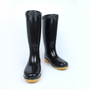 Men's High <b>Top</b> Rain Boots Black <b>PVC</b> Non Slip Work Shoes For Farming Mining Outdoor Use - Product Image 2