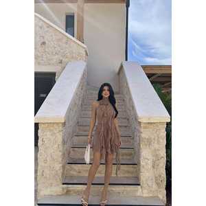 Vestido de Fiesta con Volantes Polina Marrón - Product Image 6