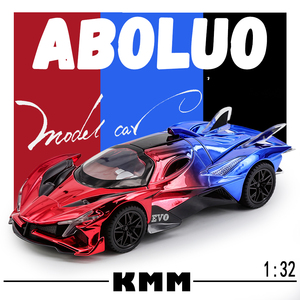 KMM KM32122 Modèle de voiture de sport Apollo EVO à l'échelle 1:32 en métal moulé sous pression, avec fonction de recul, portes ouvrables, son et lumière, pour enfants, pile bouton 1.5V - Product Image 2