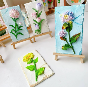 Nouveau Kit d'Art Créatif 3D en Plâtre à Motifs Floraux pour Enfants – Ensemble <span class=keywords><strong>de</strong></span> Bricolage DIY – Cadeau <span class=keywords><strong>de</strong></span> Printemps pour Enfants - Product Image 3