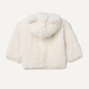 Veste en sherpa à capuche pour bébé garçon avec fermeture éclair sur le devant et poches - Product Image 3