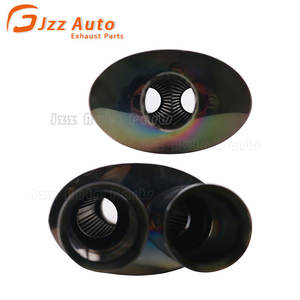 Универсальный глушитель выхлопных газов для автомобиля с двойными овальными насадками 2,5 дюйма, нержавеющая сталь, производитель автозапчастей - Product Image 4