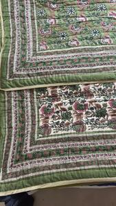 Premium Trending Design 100% Cotton BlockPrint <b>Quilted</b> Luxury Oversized <b>Throw</b> Blanket Soft <b>Bed</b> Coverlet CottonFabric Dressmaking - Product Image 5