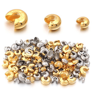 Perles de finition en acier inoxydable plaqué or 18 carats PVD pour la fabrication de bijoux, accessoires de connexion - Product Image 6