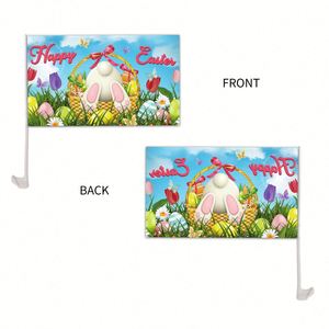 Bandera para Ventana de Coche con Tema de Conejito de Pascua, 12x18 Pulgadas, Logotipo Personalizado, Precio Económico - Product Image 2