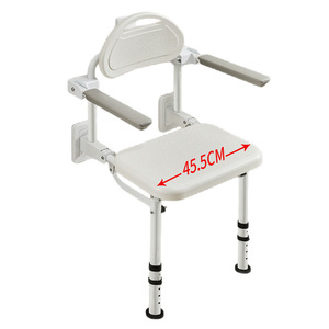 Wall Mounted Bathroom Shower Seat With <b>Backrest</b> And Armrests For Elderly And Disabled People 120 Kg Capacity - Product Image 5