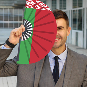 Abanicos Plegables de Bambú con la Bandera de Bielorrusia al por Mayor, Abanico de Mano para Carnaval, Boda, Festival, Fiesta, Agencia de Viajes - Product Image 3