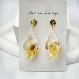 Alla moda Glow-in-the-Dark <span class=keywords><strong>acciaio</strong></span> al titanio conchiglia <span class=keywords><strong>orecchini</strong></span> ragazze graziose ragazza in <span class=keywords><strong>acciaio</strong></span> inossidabile gioielli con perla placcatura in oro - Product Image 5