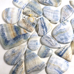Cabujón de scheolita azul natural, piedra preciosa de scheolita pulida, precio al por mayor, calidad superior para la fabricación de joyas - Product Image 3