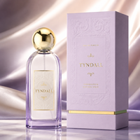 Flacon de parfum de luxe noir mat avec boîte 30ml 50ml 100ml pour marques de créateurs avec fond épais et capuchon doré