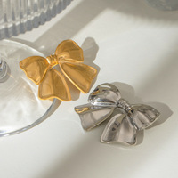 BJ0215B Broche unisexe en acier inoxydable, nouveau modèle Dream Bow, micro-incrustation, accessoires de cheveux français de luxe, papillon