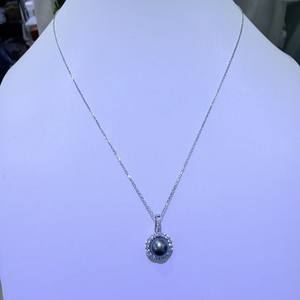 Colgante de Perla Tahitiana con Diseño de Girasol, Multiusos, con Luz Intensa y Ligeras Imperfecciones, 9-10 mm, Diseño de Hebilla Universal - Product Image 1