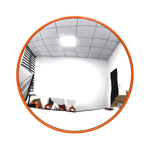 Miroir convexe Meta Rubber MR-ICM60R 60cm/24'' orange en PC UV ABS pour sécurité routière intérieure, angle de vision de 130° - Product Image 1