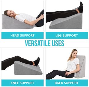 Soft Removable Cover <strong>Navy</strong> 12 Inch 24 Inch Wide Incline Support Cushion Bed Wedge <strong>Pillow</strong> for Lower Back Pain - Product Image 4