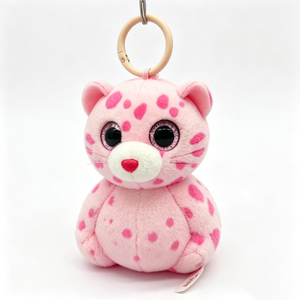 Custom Cartoon Embroidered Pink <b>Leopard</b> Plush Pillow Keychain <b>Backpack</b> Charm & Mini Bag Pendant for Stress Relief - Product Image 1