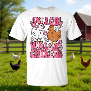 Camiseta Just A Girl Who Loves Chickens para mujer, ropa informal, manga corta, cuello redondo, para adultos - Product Image 2