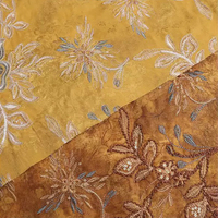 Tissu imprimé en rayonne brodé avec cordon enroulé, sequins, jacquard ombré, matériau résistant