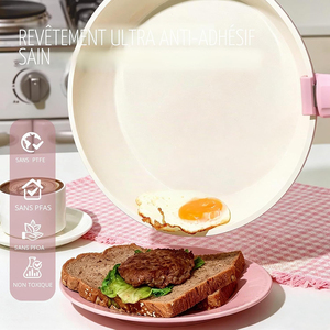 High Quality Modern Ceramic Coated Non-Stick Pots <b>Pans</b> Detachable Handle 8-Piece <b>Pink</b> Aluminum Induction Cookware <b>Set</b> - Product Image 3