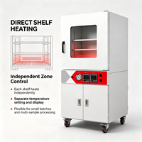 Four de séchage sous vide à étagères multi-zones avec affichage de température individuel pour étagère, 450W, pour petites séries et échantillons multiples, 30L
