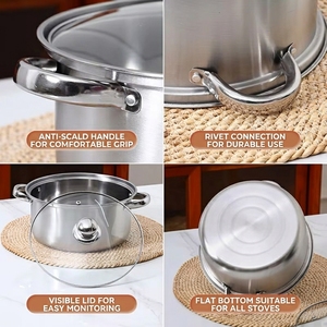 Lot de 5 casseroles de cuisson en acier inoxydable avec poignée, 18cm, 20cm, 22cm, 24cm, 26cm, pour la cuisine domestique, vente en gros à prix réduit - Product Image 6