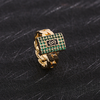 Nouvelle mode, bague en laiton plaqué or 14 carats, bijoux en forme de cube, cadeau tendance