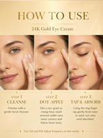Crème pour les yeux au logo personnalisé, or 24 carats, naturelle, biologique, végétalienne, à base de plantes, anti-rides, raffermissante, éclaircissante, soin quotidien de la peau