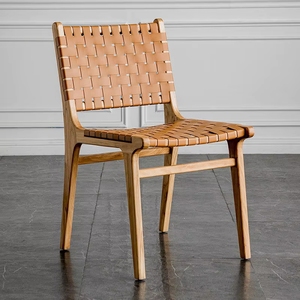 Sedia da pranzo VL Home <span class=keywords><strong>in</strong></span> <span class=keywords><strong>legno</strong></span>, moderna, ergonomica, resistente, di lusso leggero, con schienale <span class=keywords><strong>in</strong></span> pelle sella, per ristoranti e hotel - Product Image 3