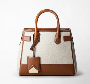 Bolso de Mano de Lona y Cuero para Mujer, Bolso Cruzado de Moda de Lujo, Logotipo, Tamaño y Material Totalmente Personalizables - Product Image 3