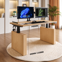 Table électrique réglable en hauteur avec tiroir, design moderne en bois massif, double moteur, ergonomique, effet grain de bois – Vente chaude